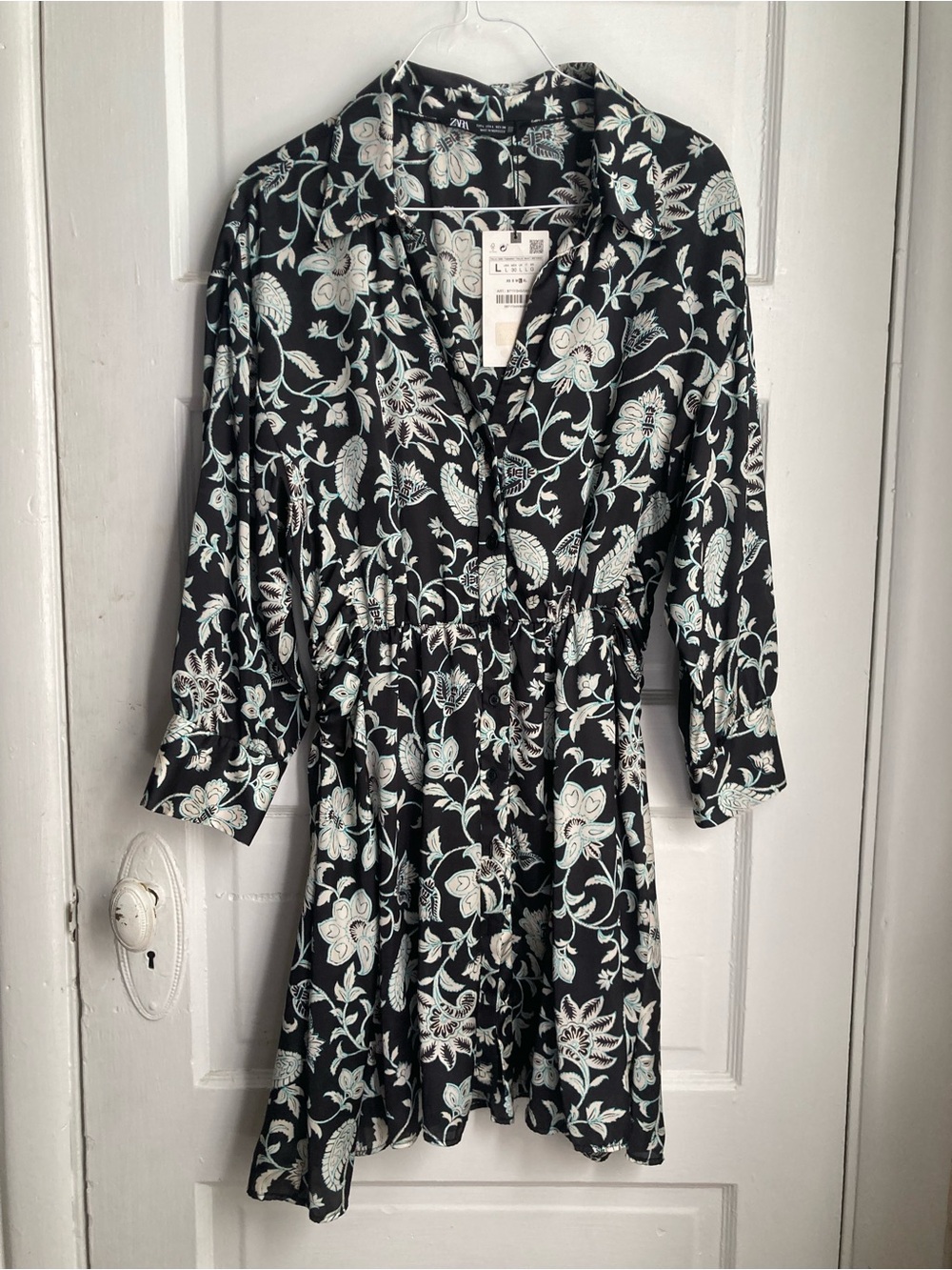 Zara Black Collared Mini Dress